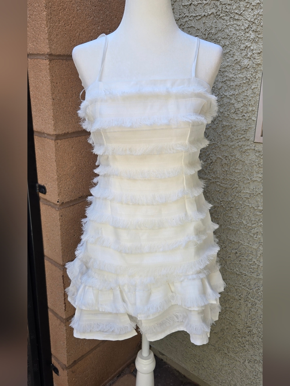 Princess Polly Molina White Ruffled Spaghetti Strap Mini Dress - Picture 2 of 12